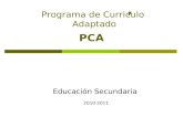 PCA Educaci ó n Secundaria 2010-2011 Programa de Curriculo Adaptado,