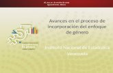 Avances en el proceso de incorporación del enfoque de género Instituto Nacional de Estadística Venezuela.