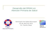 Desarrollo del RRHH en Atención Primaria de Salud Seminario de Salud Municipal 20 de abril de 2011 Dr. Camilo Bass.