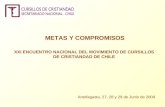 XXI ENCUENTRO NACIONAL DEL MOVIMIENTO DE CURSILLOS DE CRISTIANDAD DE CHILE Antofagasta, 27, 28 y 29 de Junio de 2009 METAS Y COMPROMISOS.