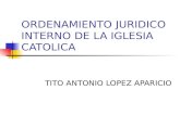 ORDENAMIENTO JURIDICO INTERNO DE LA IGLESIA CATOLICA TITO ANTONIO LOPEZ APARICIO.