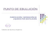 PUNTO DE EBULLICIÓN PURIFICACIÓN / SEPARACIÓN DE LÍQUIDOS POR DESTILACIÓN Cátedra de Química Orgánica.