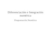 Diferenciación e Integración numérica Programación Numérica.