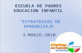 ESTRATEGIAS DE APRENDIZAJE ESCUELA DE PADRES EDUCACION INFANTIL 3-MARZO-2010.
