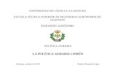 UNIVERSIDAD DE CASTILLA-LA MANCHA ESCUELA TÉCNICA SUPERIOR DE INGENIEROS AGRÓNOMOS DE ALBACETE INGENIERO AGRÓNOMO POLÍTICA AGRARIA LA POLÍTICA AGRARIA.