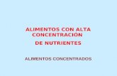 ALIMENTOS CON ALTA CONCENTRACIÓN DE NUTRIENTES ALIMENTOS CONCENTRADOS.