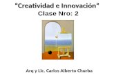 Creatividad e Innovación Arq y Lic. Carlos Alberto Churba Arq y Lic. Carlos Alberto Churba Clase Nro: 2.