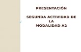 PRESENTACIÓN SEGUNDA ACTIVIDAD DE LA MODALIDAD A2.