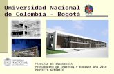 Universidad Nacional de Colombia - Bogotá FACULTAD DE INGENIERÍA Presupuesto de Ingresos y Egresos Año 2010 PROYECTO GENÉRICO.