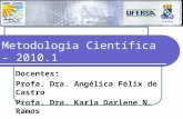 Metodologia Científica – 2010.1 Docentes: Profa. Dra. Angélica Félix de Castro Profa. Dra. Karla Darlene N. Ramos.