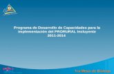 Programa de Desarrollo de Capacidades para la implementación del PRORURAL Incluyente 2011-2014.
