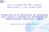 1ras Jornadas MEF-CGN- Uruguay Montevideo 2-3 de octubre 2012 Tendencias en el Desarrollo de Soluciones para Tesoro y Sistemas de Información de Administración.