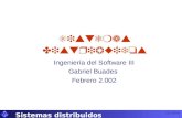 U I B 21/2/2002 Sistemas distribuidos 1 Sistemas Distribuidos Ingeniería del Software III Gabriel Buades Febrero 2.002.