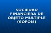 SOCIEDAD FINANCIERA DE OBJETO MÚLTIPLE (SOFOM). 18 de julio de 2006: publicación en el DOF de reformas, derogaciones y adiciones a disposiciones de diversas.