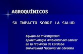 AGROQUÍMICOS SU IMPACTO SOBRE LA SALUD Equipo de investigación Epidemiología Ambiental del Cáncer en la Provincia de Córdoba Universidad Nacional de Córdoba.