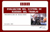 PRESENTACION DE RESULTADOS Noviembre 2004 EVALUACION DEL SISTEMA DE RIESGOS DEL TRABAJO Estudio realizado a pedido de la.