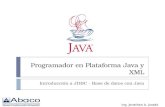 Programador en Plataforma Java y XML Introducción a JDBC - Base de datos con Java Ing. Jonathan A. Jurado Sandoval.