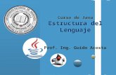 Curso de Java Estructura del Lenguaje Prof. Ing. Guido Acosta.