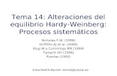 Tema 14: Alteraciones del equilibrio Hardy-Weinberg: Procesos sistemáticos Nicholas F.W. (1996) Griffiths AJ et al. (2000) Klug W y Cummings MR (1999)