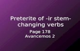 Preterite of -ir stem- changing verbs Page 178 Avancemos 2