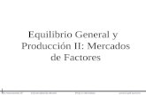 Microeconomía IVUniversidad de Alcalá Prof. C.M.Gómez www2.uah.es/econ Equilibrio General y Producción II: Mercados de Factores.