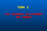 TEMA 2 LAS GRANDES RELIGIONES DEL MUNDO ESQUEMA DE LA UNIDAD 1. MONOTEISMO Y POLITEISMO. 2. LAS PRIMERAS RELIGIONES - Religiones Celestes - Religiones.