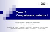 Tema 2. Competencia perfecta II Microeconomía II. Empresas y Mercados 1er curso (2º cuatrimestre) Grado en Economía Profesores: M. García, B. Martínez,