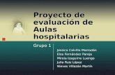 Proyecto de evaluación de Aulas hospitalarias Grupo 1 Jessica Calvillo Marrodán Elsa Fernández Pareja Mireia Izaguirre Luengo Julia Ruiz López Nieves Villazán.