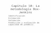 Capitulo 10: La metodología Box-Jenkins Identificación Estimación Validación Predicción y evaluación de capacidad de predecir.