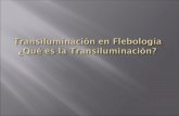 En Flebología, se utiliza un aparato de Transiluminación, de pequeñas dimensiones que se maneja a manera de una linterna con la mano.