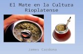El Mate en la Cultura Rioplatense James Cardona. ¿Qué es el Mate? Latinoamérica: el Mate Portugal: el Chimirrão España: el Cimarrón También se bebe el.