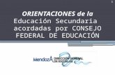 ORIENTACIONES de la Educación Secundaria acordadas por CONSEJO FEDERAL DE EDUCACIÓN 1.