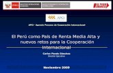 El Perú como País de Renta Media Alta y  nuevos retos para la Cooperación Internacional