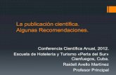 La publicación cientifica. recomendaciones