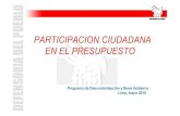 Exposición: Presupuesto Participativo 2011 - Participacion Ciudadana