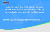 Aportes para la construcción de una política de educación inclusiva para el aprendizaje permanente en Colombia