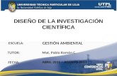 DISEÑO DE LA INVESTIGACION CIENTIFICA (II Bimestre Abril Agosto 2011)