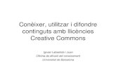 Con¨ixer, utilitzar i difondre continguts amb llic¨ncies Creative Commons