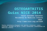 Guías NICE 2014: diagnóstico y tratamiento de la osteoartritis