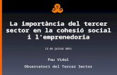 Pau Vidal - La importància del tercer sector en la cohesió social i l'emprenedoria