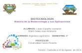 Historia de la Biotecnología y sus aplicaciones