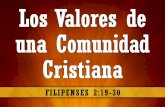 Los Valores de Una Comunidad Cristiana