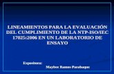 Lineamientos para la evaluacion de la NTP/ISO 17025:2006 en un laboratorio de ensayo