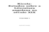 Kicola: estudos sobre a literatura angolana no século XIX - I