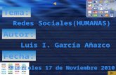 REDES SOCIALES...por Luis I. García Añazco