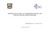 Instructivo para la Transcuipcion de Proyectos de Inv