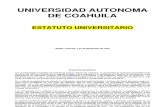 Estatuto Universitario de la Universidad Autonoma de Coahuila