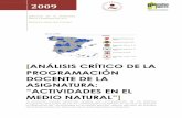 Análisis crítico de la programación docente en los 27 INEF españoles de la asignatura Actividades en el Medio Natural