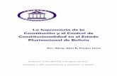 La Supremacía de la Constitución y el Control de Constitucionalidad en el Estado Plurinacional de Bolivia - Agosto de 2011