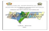 Áreas de Régimen Especial del Departamento de Tarija, Bolivia